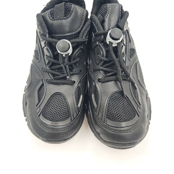 Children Laceup With Lace Lock Sneakers Size EU34/US3 Black - Picture 4 of 4